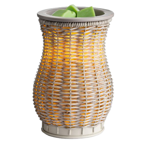 Gray Washed Wicker Illumination Warmer - Sparta Country Candles